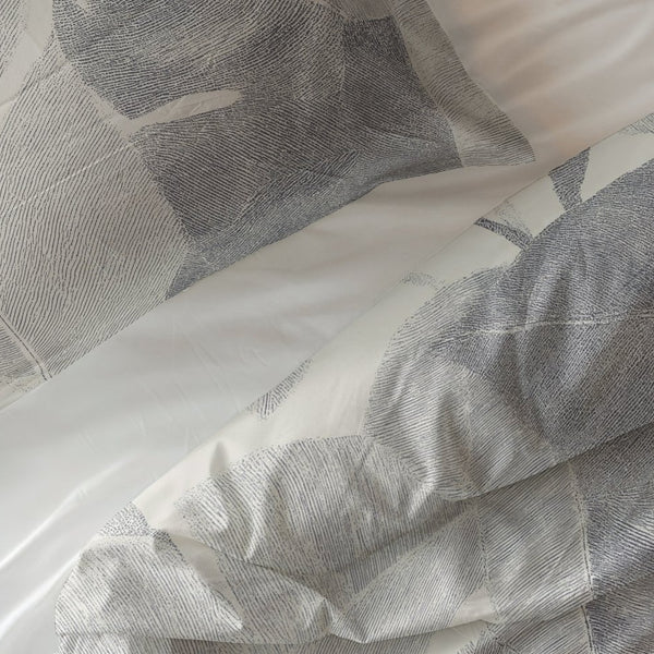 100% Cotton Duvet Cover Set Lunara | Silver | King Long - 240cm (W) x 220cm (L) - The Bedding & Blankets Store