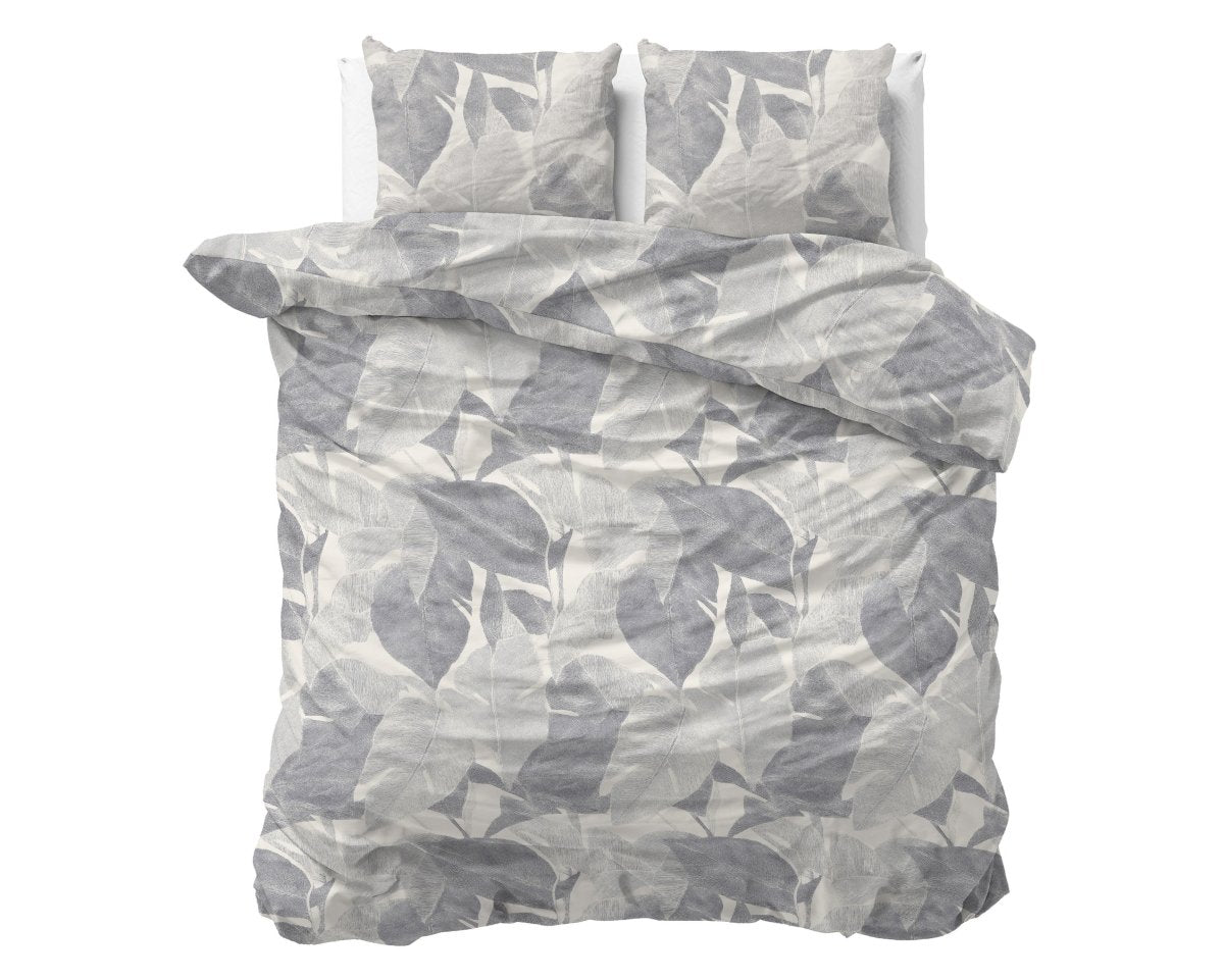 100% Cotton Duvet Cover Set Lunara | Silver | King Long - 240cm (W) x 220cm (L) - The Bedding & Blankets Store