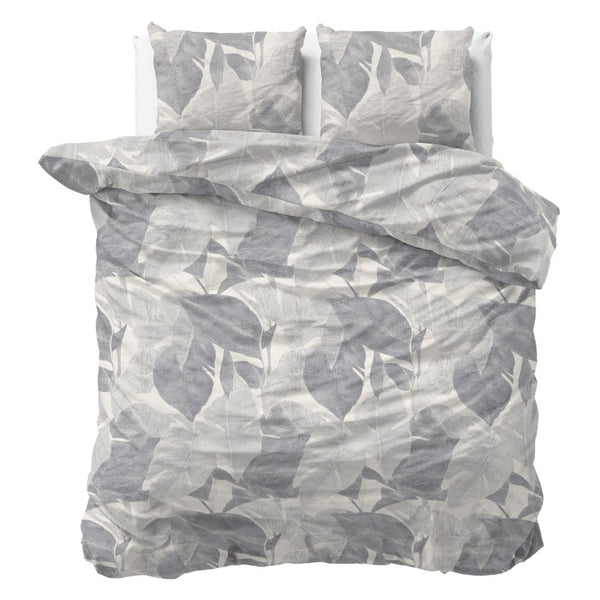 100% Cotton Duvet Cover Set Lunara | Silver | King Long - 240cm (W) x 220cm (L) - The Bedding & Blankets Store