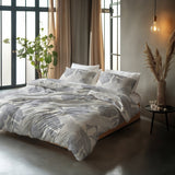 100% Cotton Duvet Cover Set Lunara | Silver | King Long - 240cm (W) x 220cm (L) - The Bedding & Blankets Store