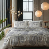 100% Cotton Duvet Cover Set Lunara | Silver | King Long - 240cm (W) x 220cm (L) - The Bedding & Blankets Store