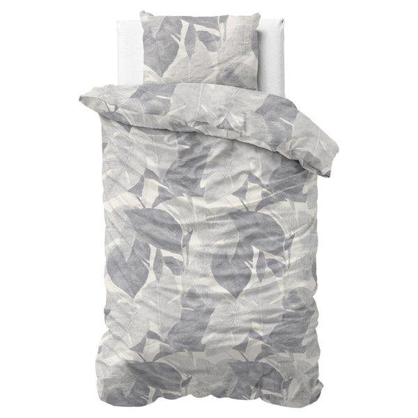 100% Cotton Duvet Cover Set Lunara | Silver | King Long - 240cm (W) x 220cm (L) - The Bedding & Blankets Store