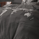 100% Cotton Duvet Cover Set Marble World | Anthracite | Single - 135cm (W) x 200cm (L) - The Bedding & Blankets Store