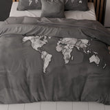 100% Cotton Duvet Cover Set Marble World | Anthracite | Single - 135cm (W) x 200cm (L) - The Bedding & Blankets Store