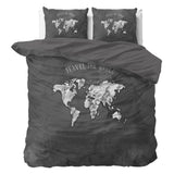 100% Cotton Duvet Cover Set Marble World | Anthracite | Single - 135cm (W) x 200cm (L) - The Bedding & Blankets Store