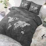 100% Cotton Duvet Cover Set Marble World | Anthracite | Single - 135cm (W) x 200cm (L) - The Bedding & Blankets Store