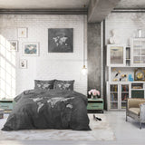 100% Cotton Duvet Cover Set Marble World | Anthracite | Single - 135cm (W) x 200cm (L) - The Bedding & Blankets Store