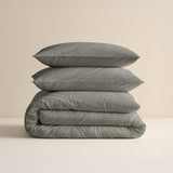 100% Cotton Duvet Cover Set Mellow Stone | Grey | Double - 200cm (W) x 200/220cm (L) - The Bedding & Blankets Store