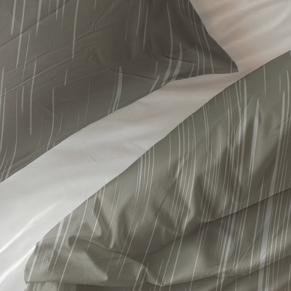 100% Cotton Duvet Cover Set Mellow Stone | Grey | Double - 200cm (W) x 200/220cm (L) - The Bedding & Blankets Store