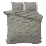 100% Cotton Duvet Cover Set Mellow Stone | Grey | Double - 200cm (W) x 200/220cm (L) - The Bedding & Blankets Store