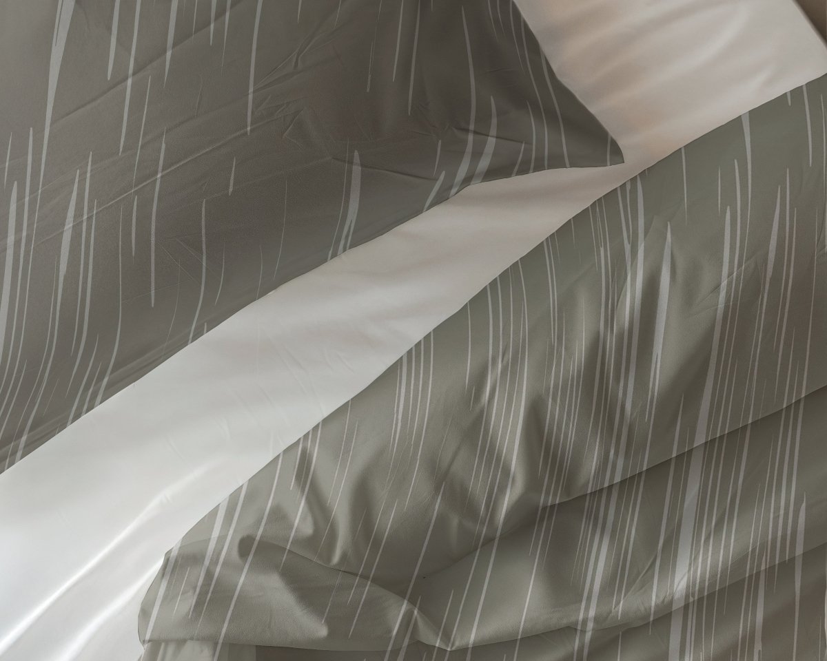 100% Cotton Duvet Cover Set Mellow Stone | Grey | Double - 200cm (W) x 200/220cm (L) - The Bedding & Blankets Store