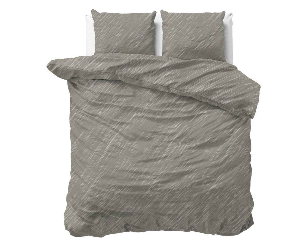 100% Cotton Duvet Cover Set Mellow Stone | Grey | Double - 200cm (W) x 200/220cm (L) - The Bedding & Blankets Store