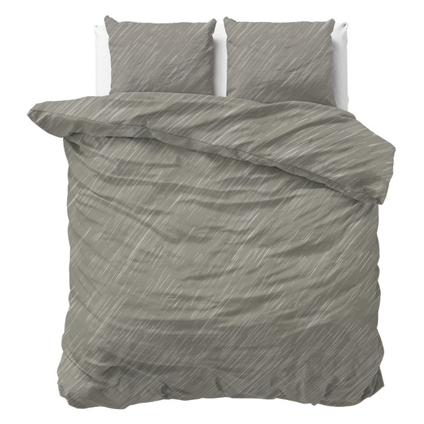 100% Cotton Duvet Cover Set Mellow Stone | Grey | Double - 200cm (W) x 200/220cm (L) - The Bedding & Blankets Store