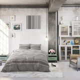 100% Cotton Duvet Cover Set Morning | Grey | Single - 135cm (W) x 200/220cm (L) - The Bedding & Blankets Store