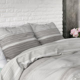 100% Cotton Duvet Cover Set Morning | Grey | Single - 135cm (W) x 200/220cm (L) - The Bedding & Blankets Store