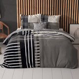 100% Cotton Duvet Cover Set Mr And Mrs 3 | Anthracite | Single - 135cm (W) x 200cm (L) - The Bedding & Blankets Store