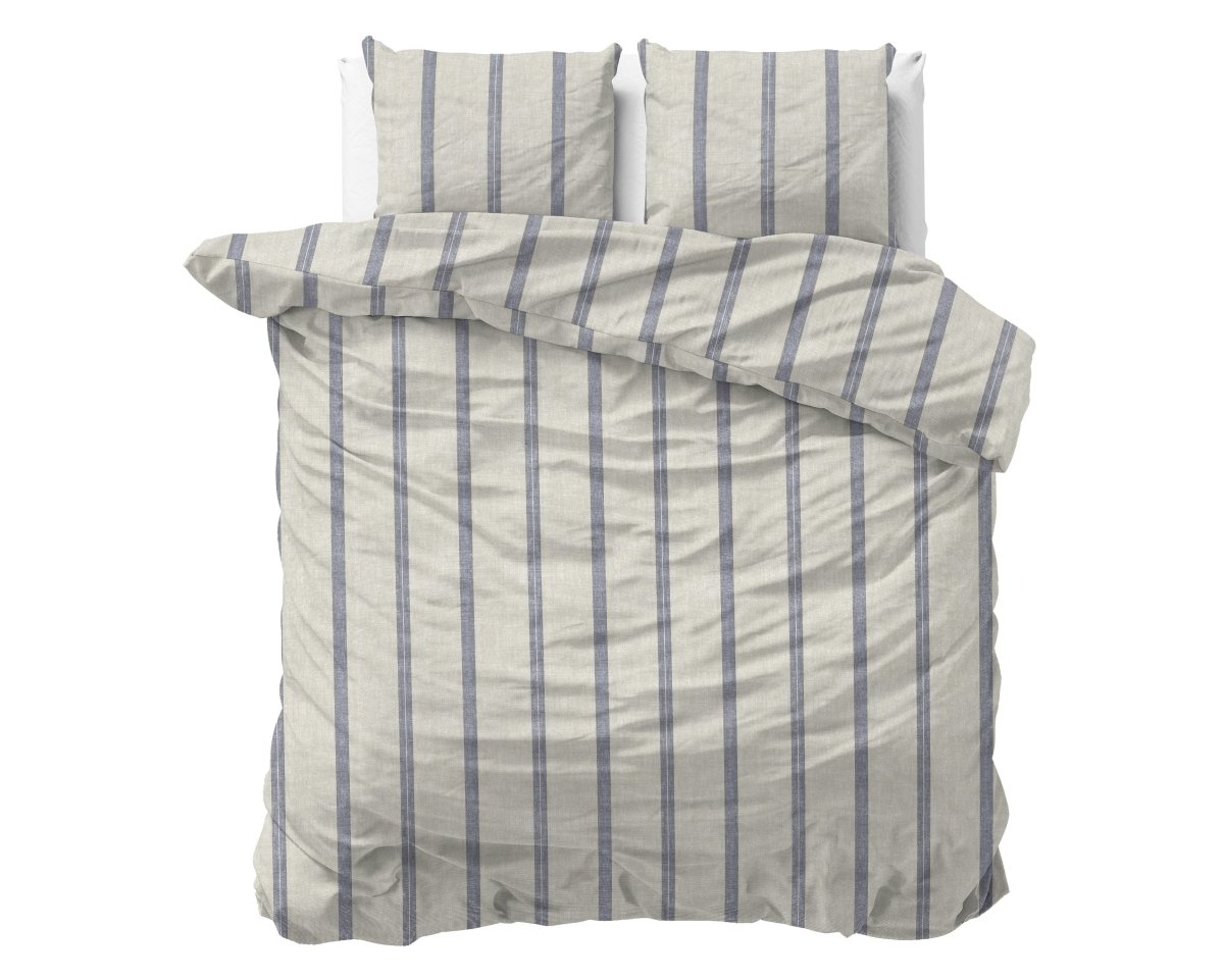 100% Cotton Duvet Cover Set Nautic | Beige | King Long - 240cm (W) x 220cm (L) - The Bedding & Blankets Store
