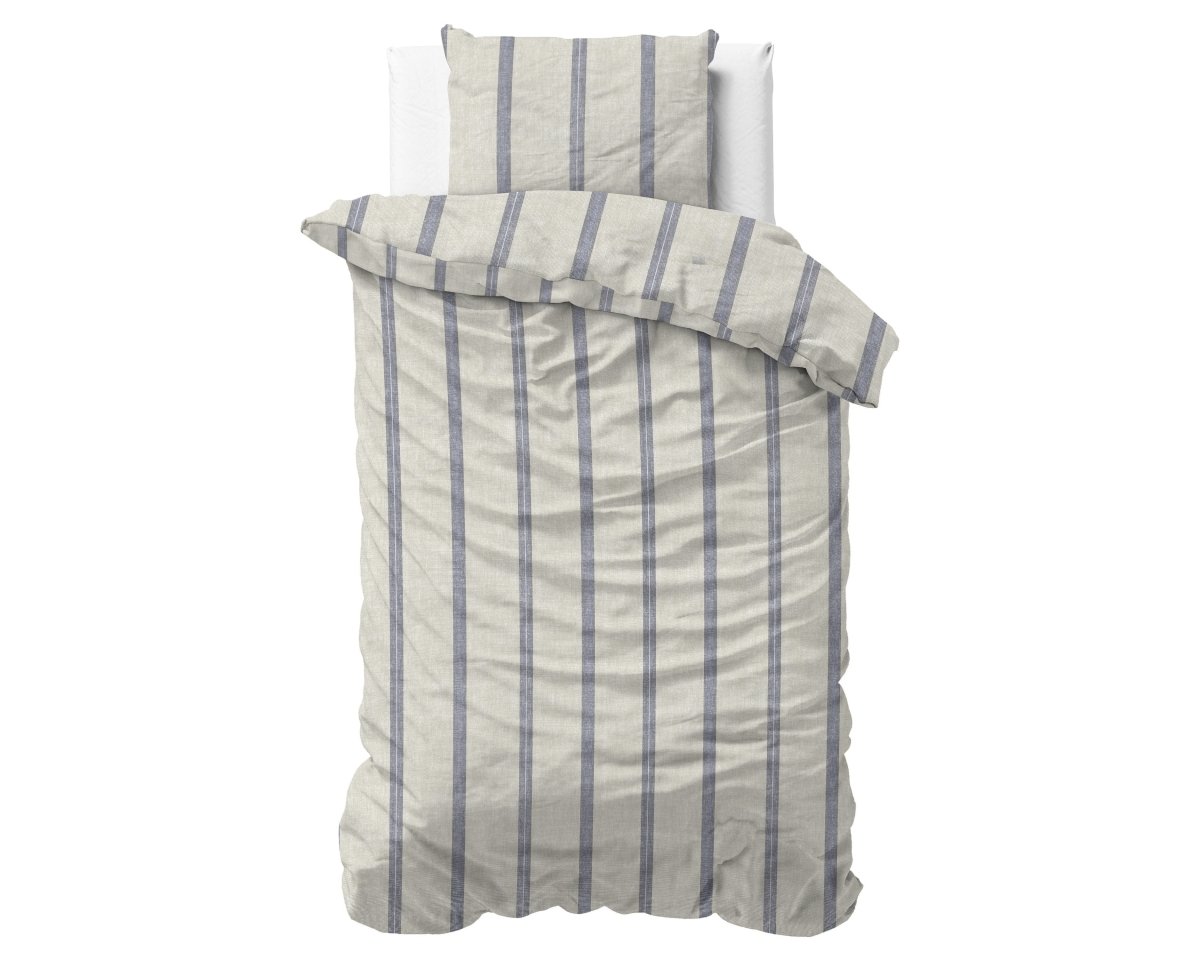 100% Cotton Duvet Cover Set Nautic | Beige | King Long - 240cm (W) x 220cm (L) - The Bedding & Blankets Store