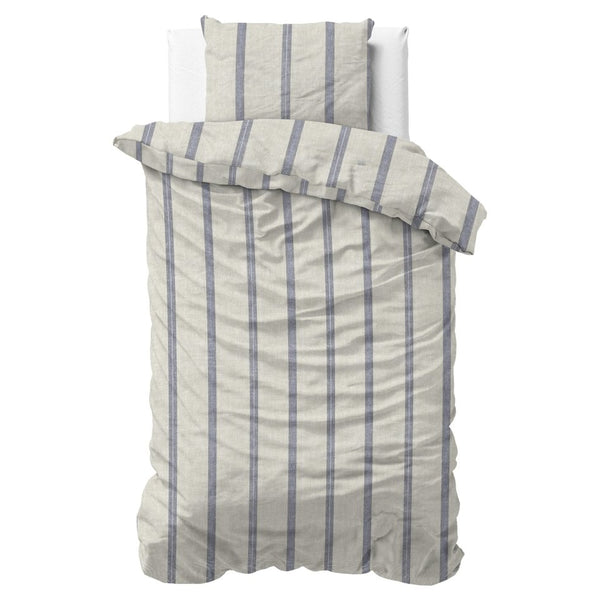 100% Cotton Duvet Cover Set Nautic | Beige | King Long - 240cm (W) x 220cm (L) - The Bedding & Blankets Store