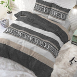 100% Cotton Duvet Cover Set Northern Stripe | Grey | Single - 135cm (W) x 200/220cm (L) - The Bedding & Blankets Store