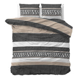 100% Cotton Duvet Cover Set Northern Stripe | Grey | Single - 135cm (W) x 200/220cm (L) - The Bedding & Blankets Store