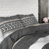 100% Cotton Duvet Cover Set Northern Stripe | Grey | Single - 135cm (W) x 200/220cm (L) - The Bedding & Blankets Store
