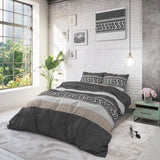 100% Cotton Duvet Cover Set Northern Stripe | Grey | Single - 135cm (W) x 200/220cm (L) - The Bedding & Blankets Store