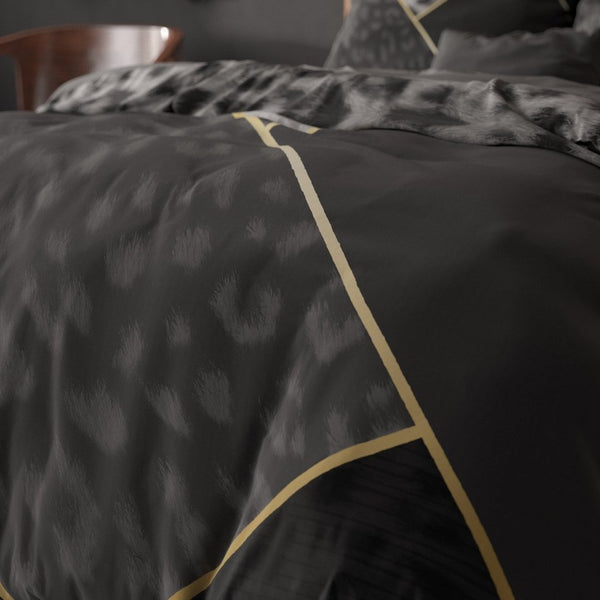 100% Cotton Duvet Cover Set Panther Vibe | Anthracite | Single - 135cm (W) x 200cm (L) - The Bedding & Blankets Store