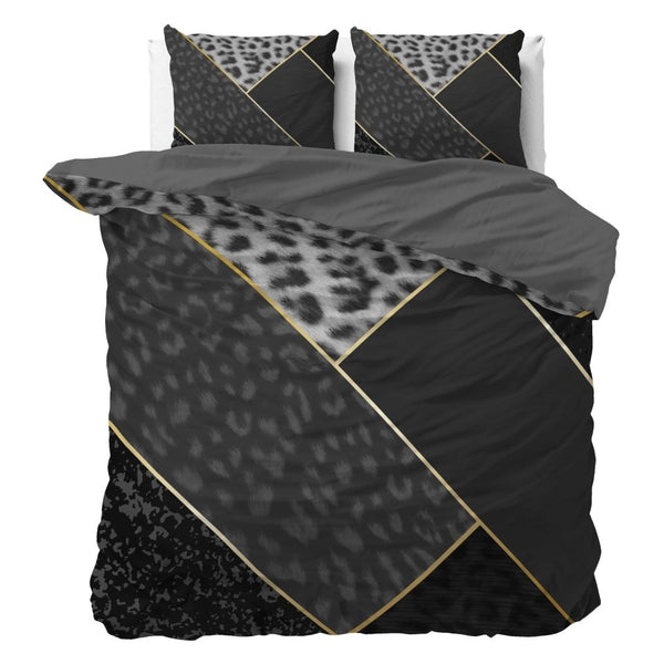 100% Cotton Duvet Cover Set Panther Vibe | Anthracite | Single - 135cm (W) x 200cm (L) - The Bedding & Blankets Store