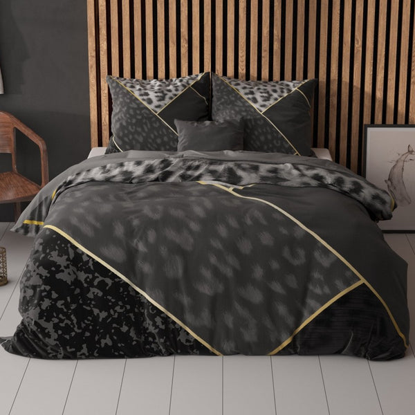 100% Cotton Duvet Cover Set Panther Vibe | Anthracite | Single - 135cm (W) x 200cm (L) - The Bedding & Blankets Store