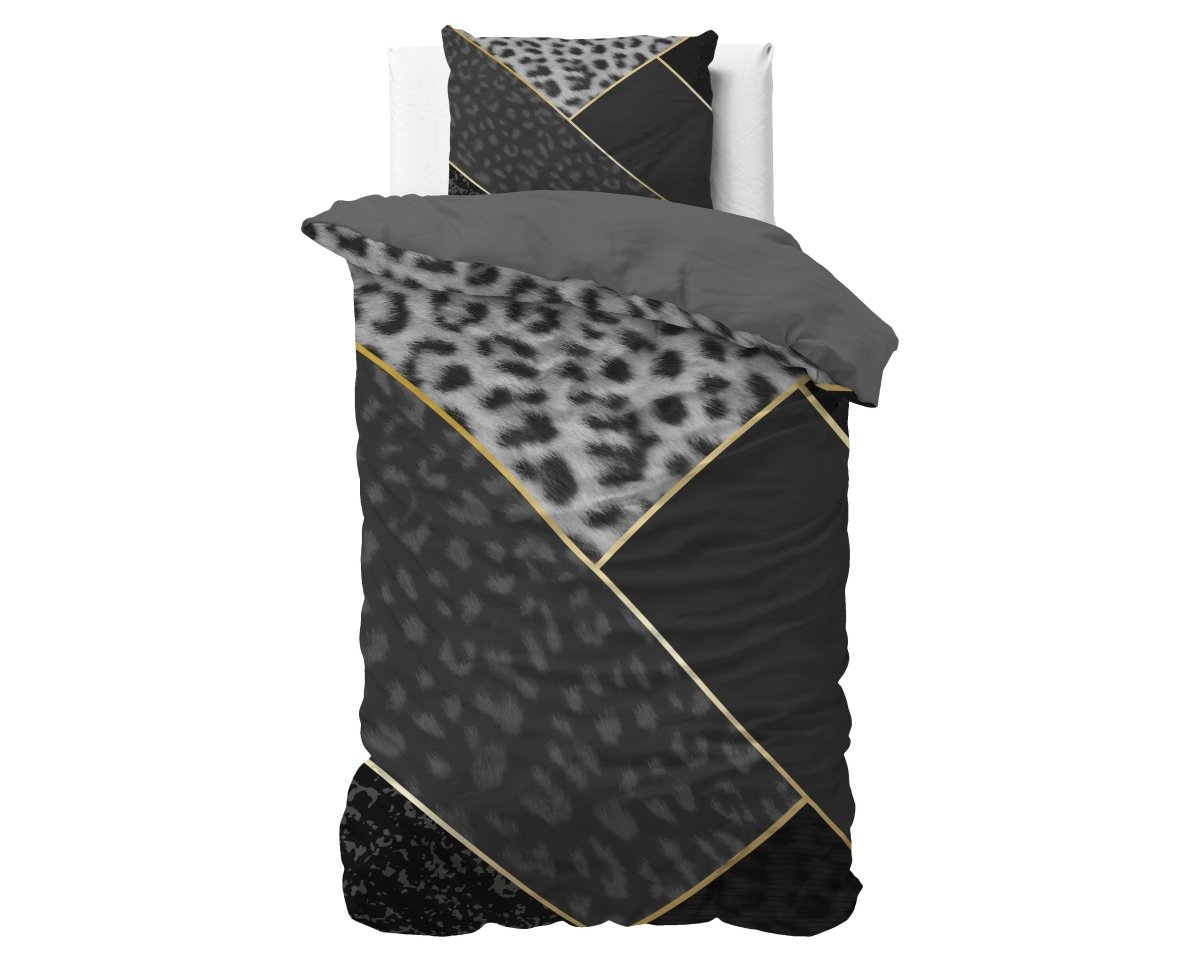 100% Cotton Duvet Cover Set Panther Vibe | Anthracite | Single - 135cm (W) x 200cm (L) - The Bedding & Blankets Store