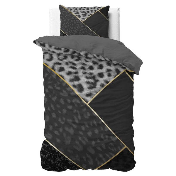 100% Cotton Duvet Cover Set Panther Vibe | Anthracite | Single - 135cm (W) x 200cm (L) - The Bedding & Blankets Store