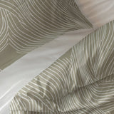 100% Cotton Duvet Cover Set Ripple | Taupe | King Long - 240cm (W) x 220cm (L) - The Bedding & Blankets Store