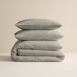 100% Cotton Duvet Cover Set Ripple | Taupe | King Long - 240cm (W) x 220cm (L) - The Bedding & Blankets Store