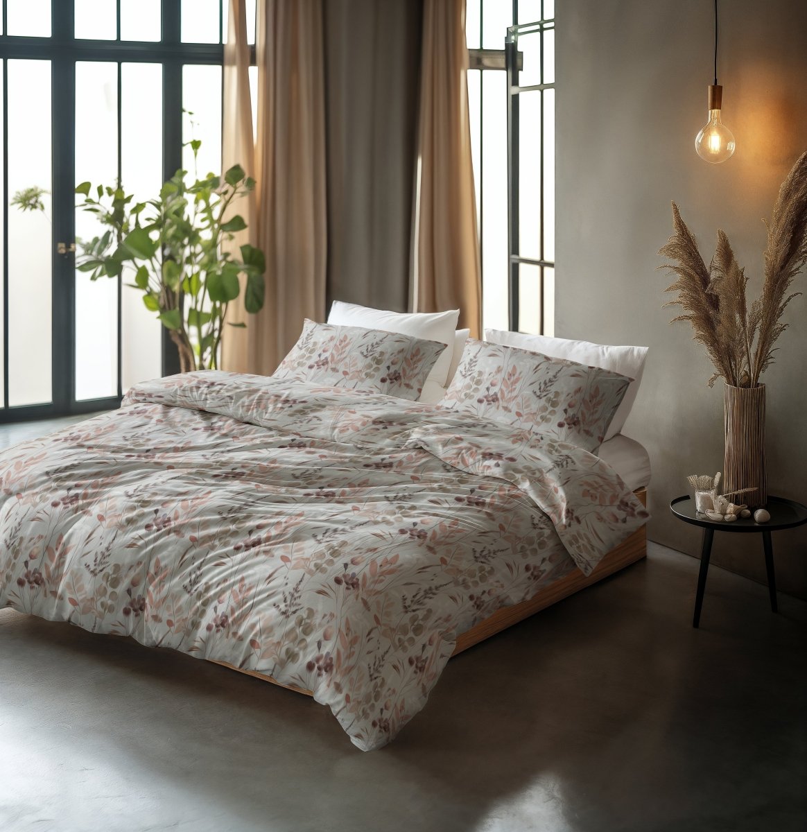 100% Cotton Duvet Cover Set Serta | Grey | King Long - 240cm (W) x 220cm (L) - The Bedding & Blankets Store