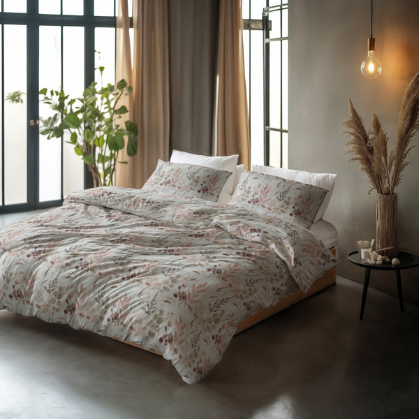100% Cotton Duvet Cover Set Serta | Grey | King Long - 240cm (W) x 220cm (L) - The Bedding & Blankets Store