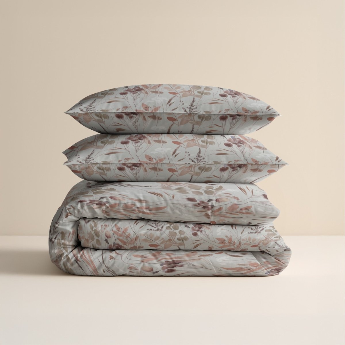 100% Cotton Duvet Cover Set Serta | Grey | King Long - 240cm (W) x 220cm (L) - The Bedding & Blankets Store
