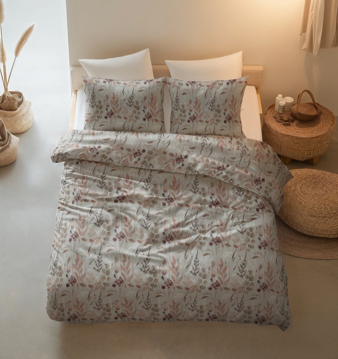 100% Cotton Duvet Cover Set Serta | Grey | King Long - 240cm (W) x 220cm (L) - The Bedding & Blankets Store
