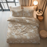 100% Cotton Duvet Cover Set Spring | Sand/Beige | Double - 200cm (W) x 200/220cm (L) - The Bedding & Blankets Store