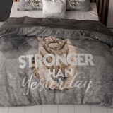 100% Cotton Duvet Cover Set Stronger | Grey | Single - 135cm (W) x 200/ 220cm (L) - The Bedding & Blankets Store