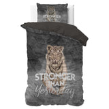 100% Cotton Duvet Cover Set Stronger | Grey | Single - 135cm (W) x 200/ 220cm (L) - The Bedding & Blankets Store