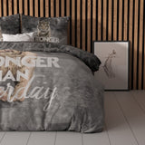 100% Cotton Duvet Cover Set Stronger | Grey | Single - 135cm (W) x 200/ 220cm (L) - The Bedding & Blankets Store