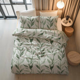 100% Cotton Duvet Cover Set Urban Greenhouse | Green | Double - 200cm (W) x 200/220cm (L) - The Bedding & Blankets Store