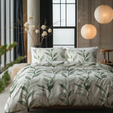 100% Cotton Duvet Cover Set Urban Greenhouse | Green | Double - 200cm (W) x 200/220cm (L) - The Bedding & Blankets Store
