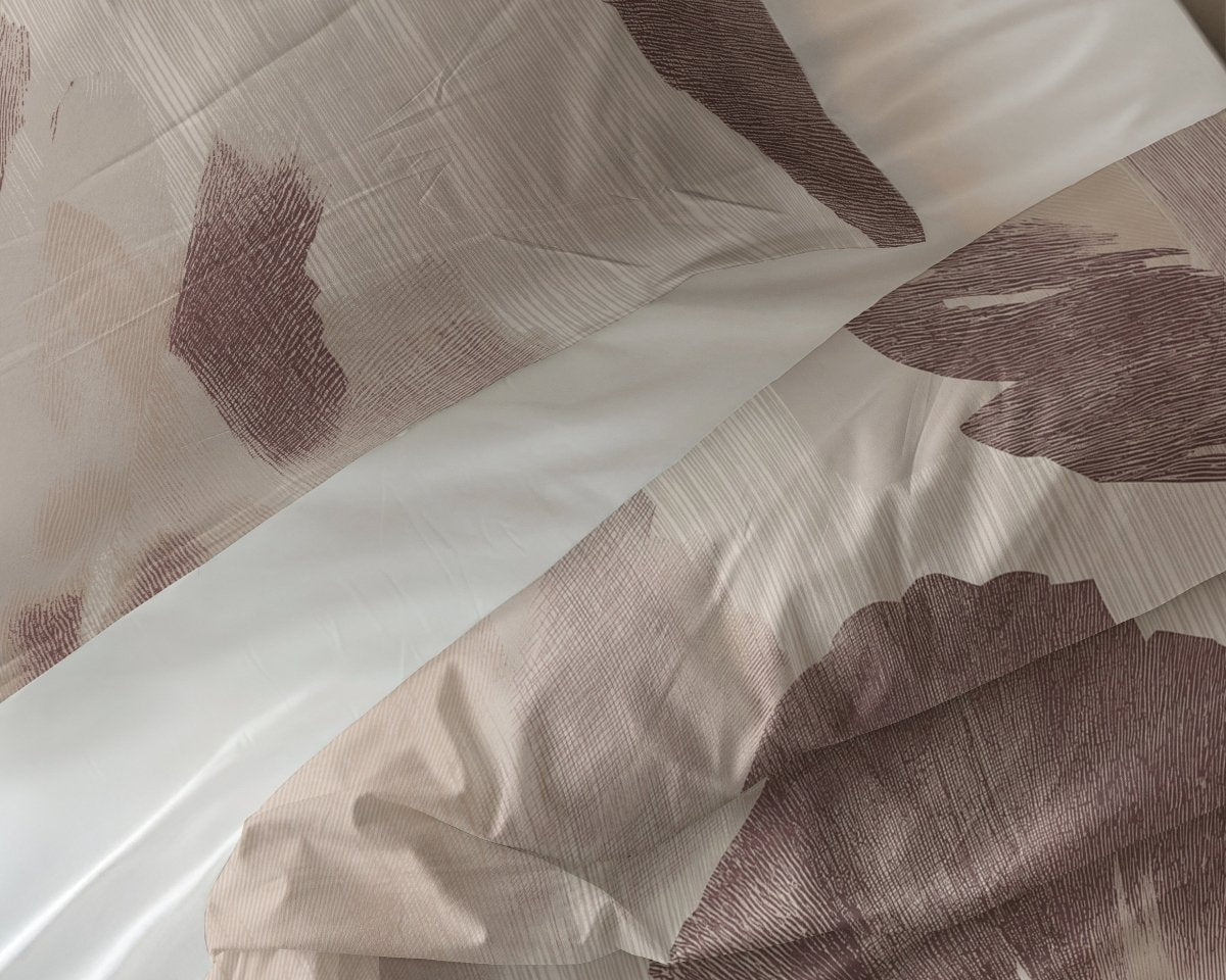 100% Cotton Duvet Cover Set Velora | Brown | King Long - 240cm (W) x 220cm (L) - The Bedding & Blankets Store
