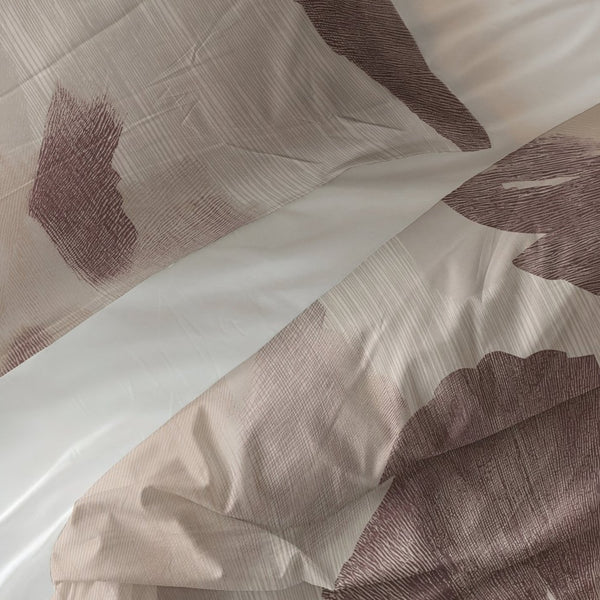 100% Cotton Duvet Cover Set Velora | Brown | King Long - 240cm (W) x 220cm (L) - The Bedding & Blankets Store