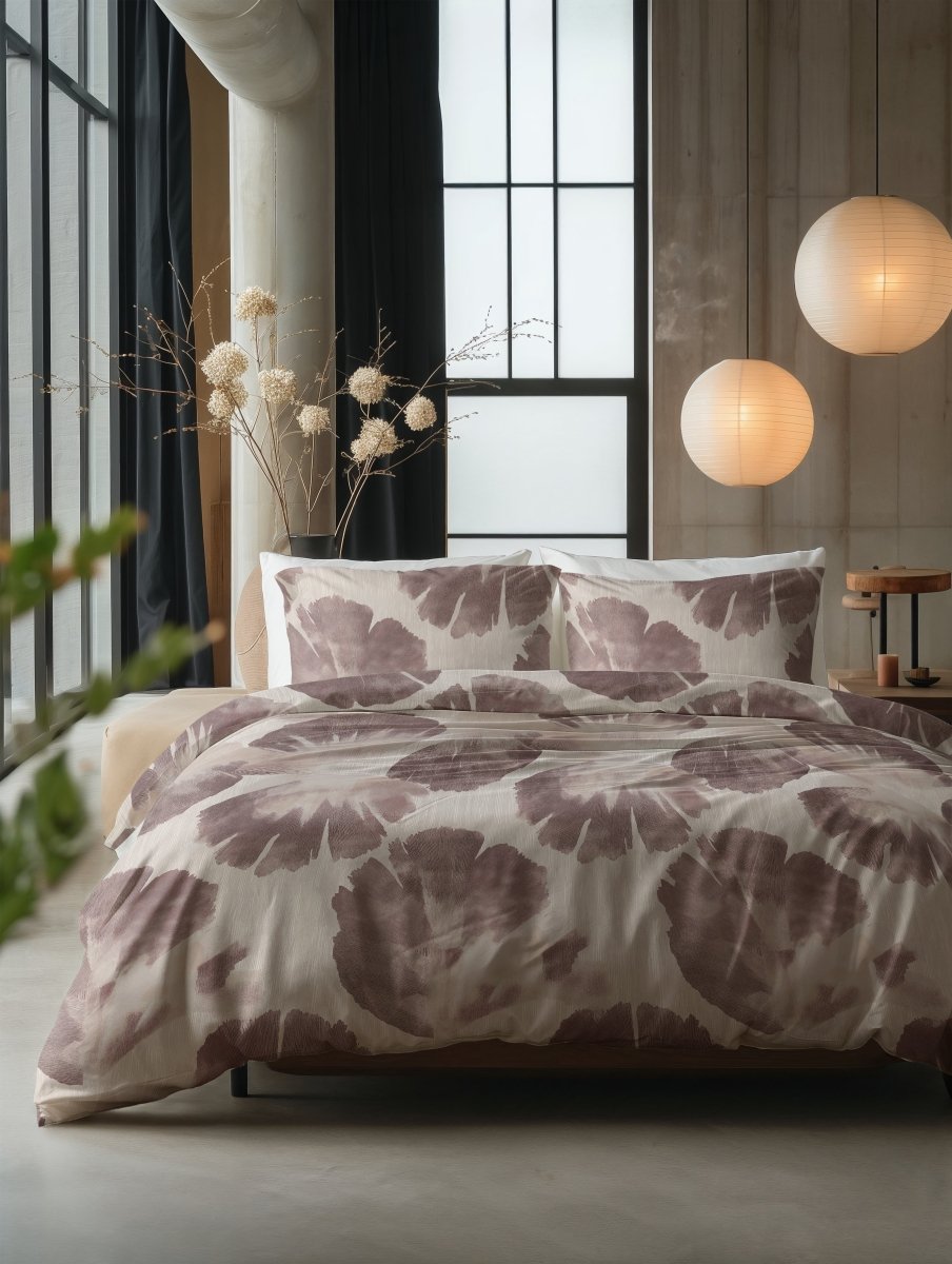 100% Cotton Duvet Cover Set Velora | Brown | King Long - 240cm (W) x 220cm (L) - The Bedding & Blankets Store