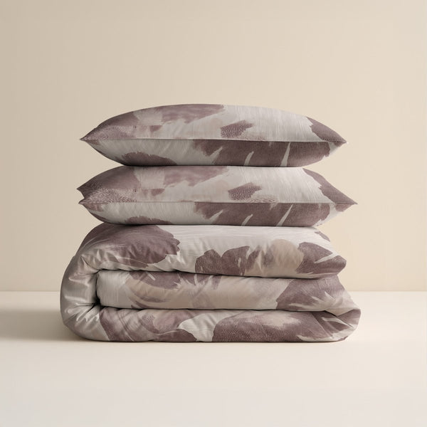 100% Cotton Duvet Cover Set Velora | Brown | King Long - 240cm (W) x 220cm (L) - The Bedding & Blankets Store