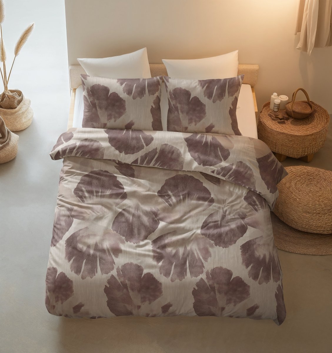 100% Cotton Duvet Cover Set Velora | Brown | King Long - 240cm (W) x 220cm (L) - The Bedding & Blankets Store