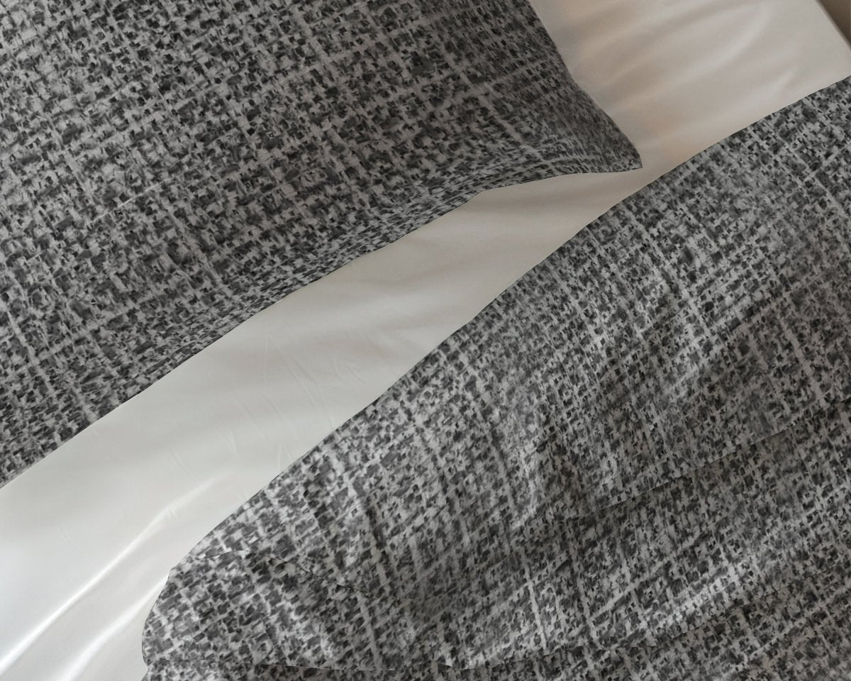 100% Cotton Duvet Cover Set Vintage | Anthracite | King Long - 240cm (W) x 220cm (L) - The Bedding & Blankets Store
